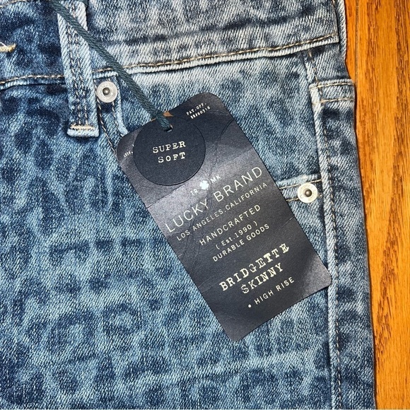 NWT Lucky Brand Bridgette Skinny Distressed Leopard Print Ankle Jeans Size 4/27 - Picture 7 of 12